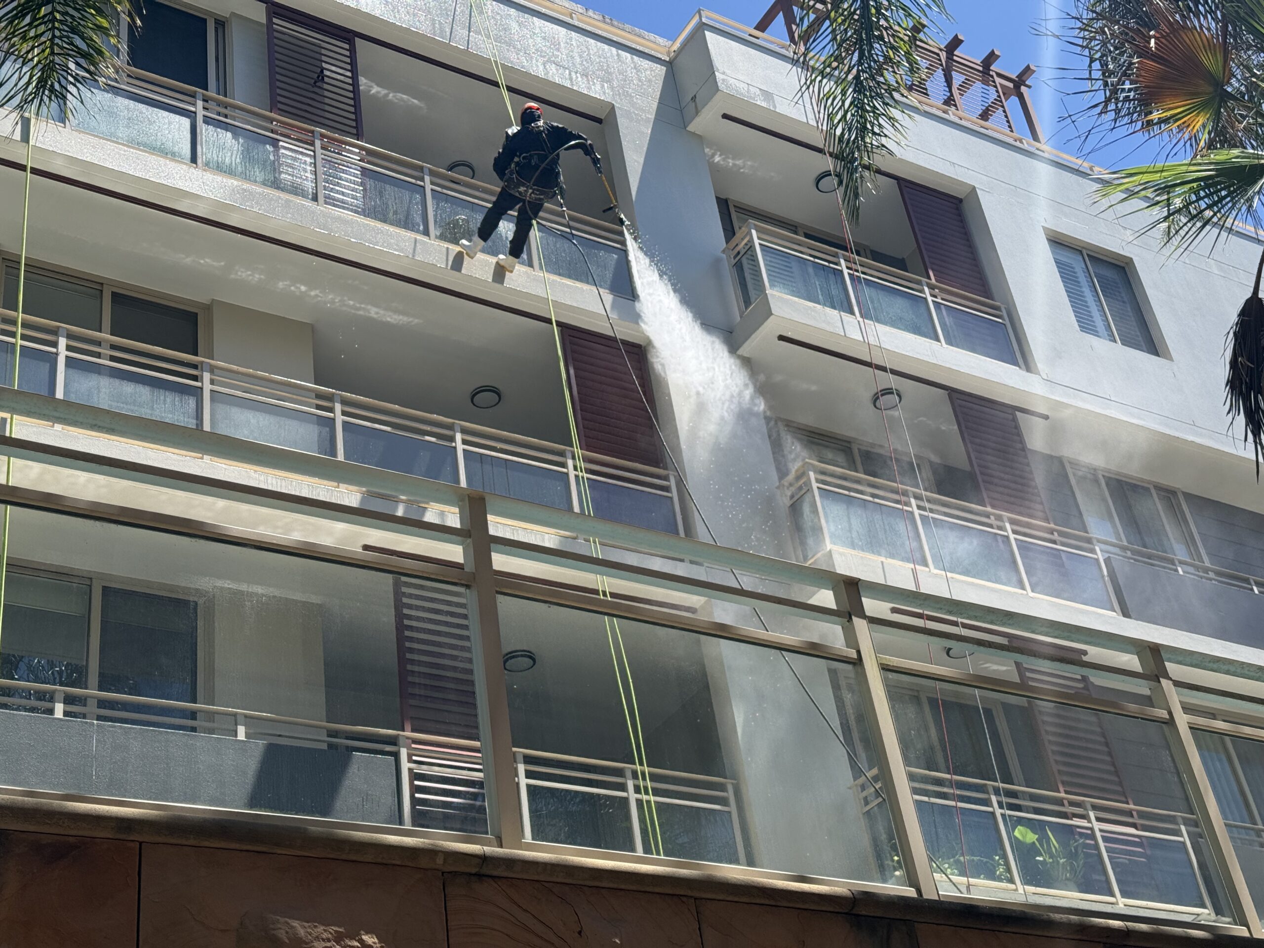 Rope access work at a residential building in Pymble